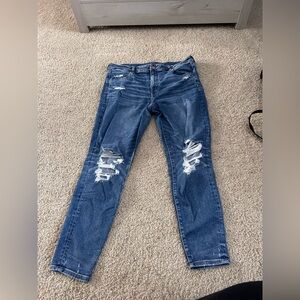 American Eagle Outfitters Ripped Blue Skinny Jeans